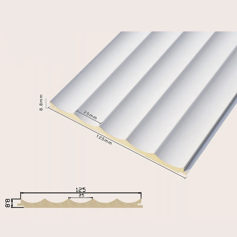 Painel de parede canelado de 5 grades embutido sólido 125