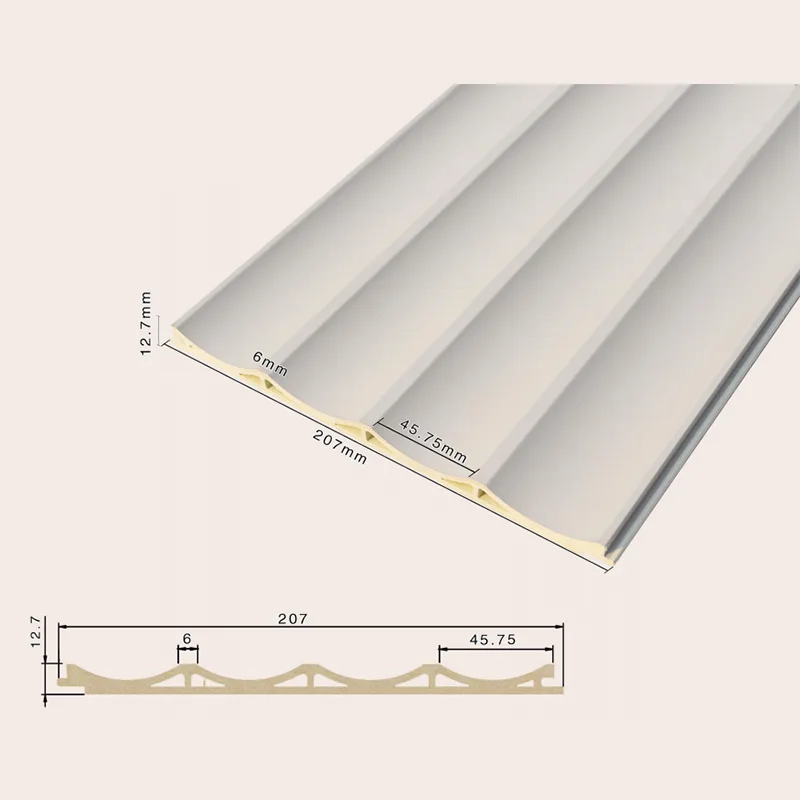 Painel canelado oco embutido de 4 grades 207