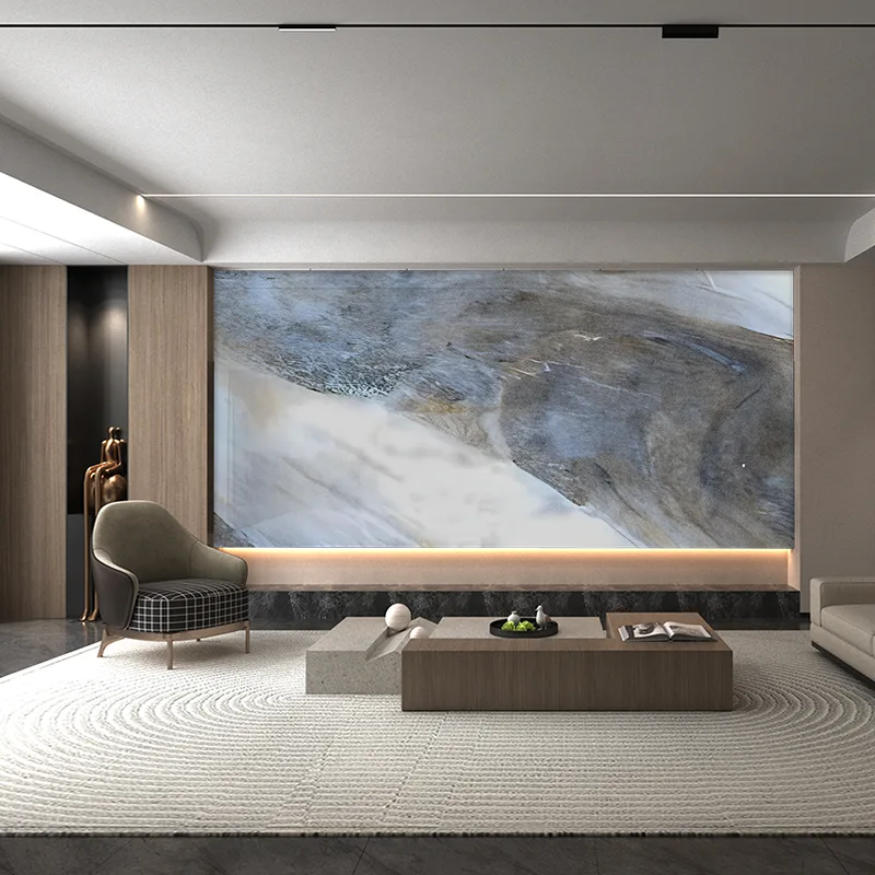 Painel de parede de fundo de mármore da série Amazon Green e Blue