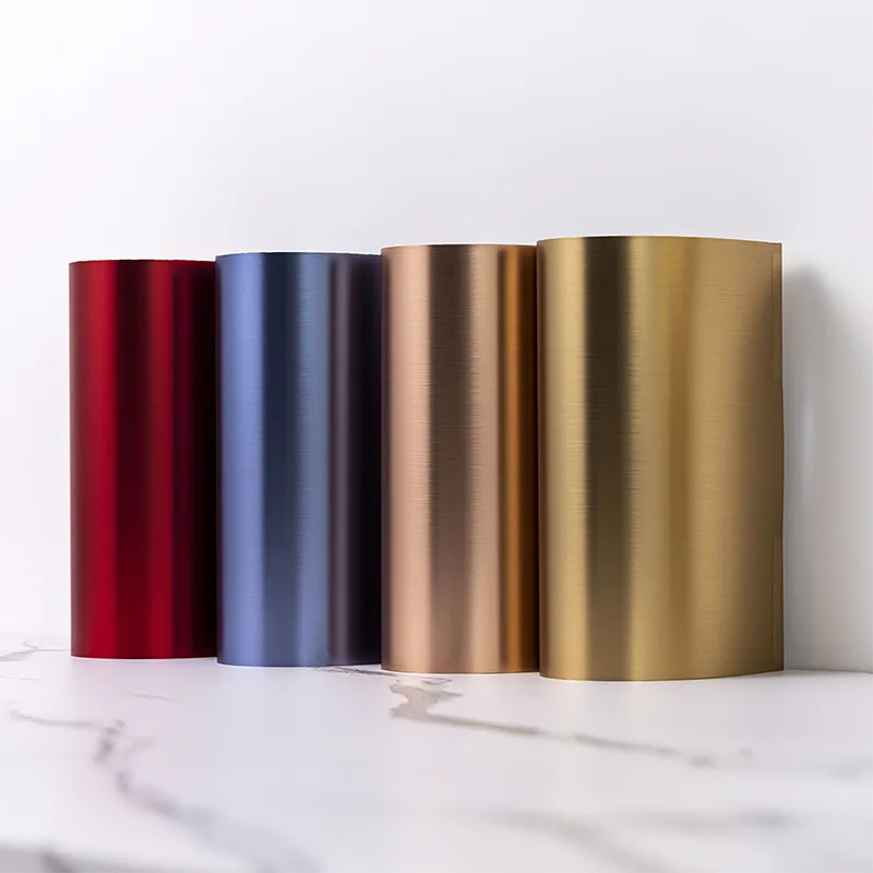 Painel de parede de fibra de bambu sólida com textura de metal PET